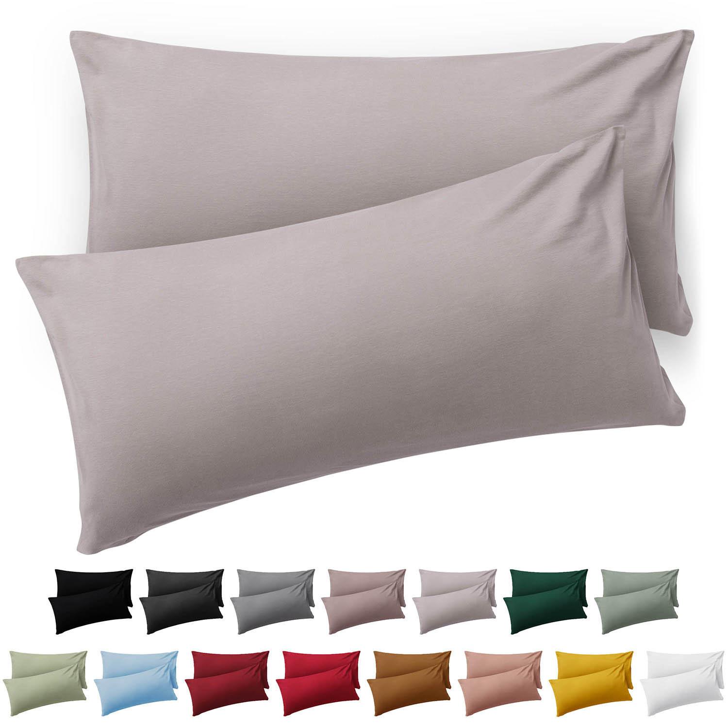 KISSENBEZUG Ellen 50/70 cm, 2er-Set, Hellgrau - Hellgrau, Textil (70/50cm) - Blumtal