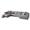 WOHNLANDSCHAFT MADELINE Grau Cord - Schwarz/Grau, Kunststoff/Textil (425/86/224cm) - KAWOLA