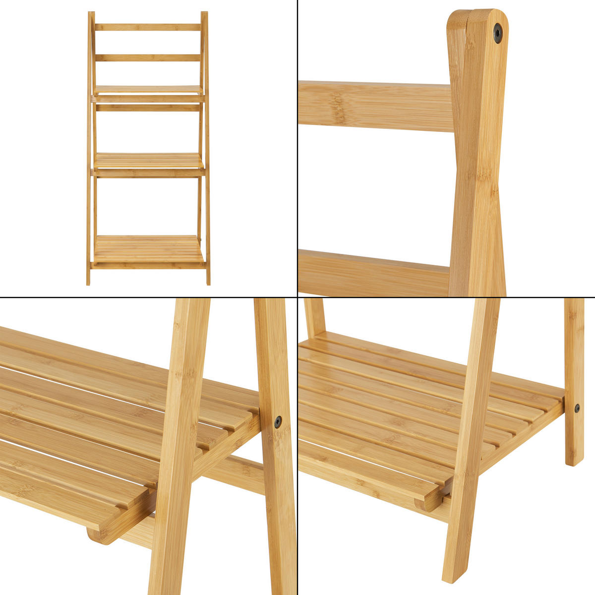 LEITERREGAL Lapua - Naturfarben, Holz (50.8/109/35cm) - [en.casa]