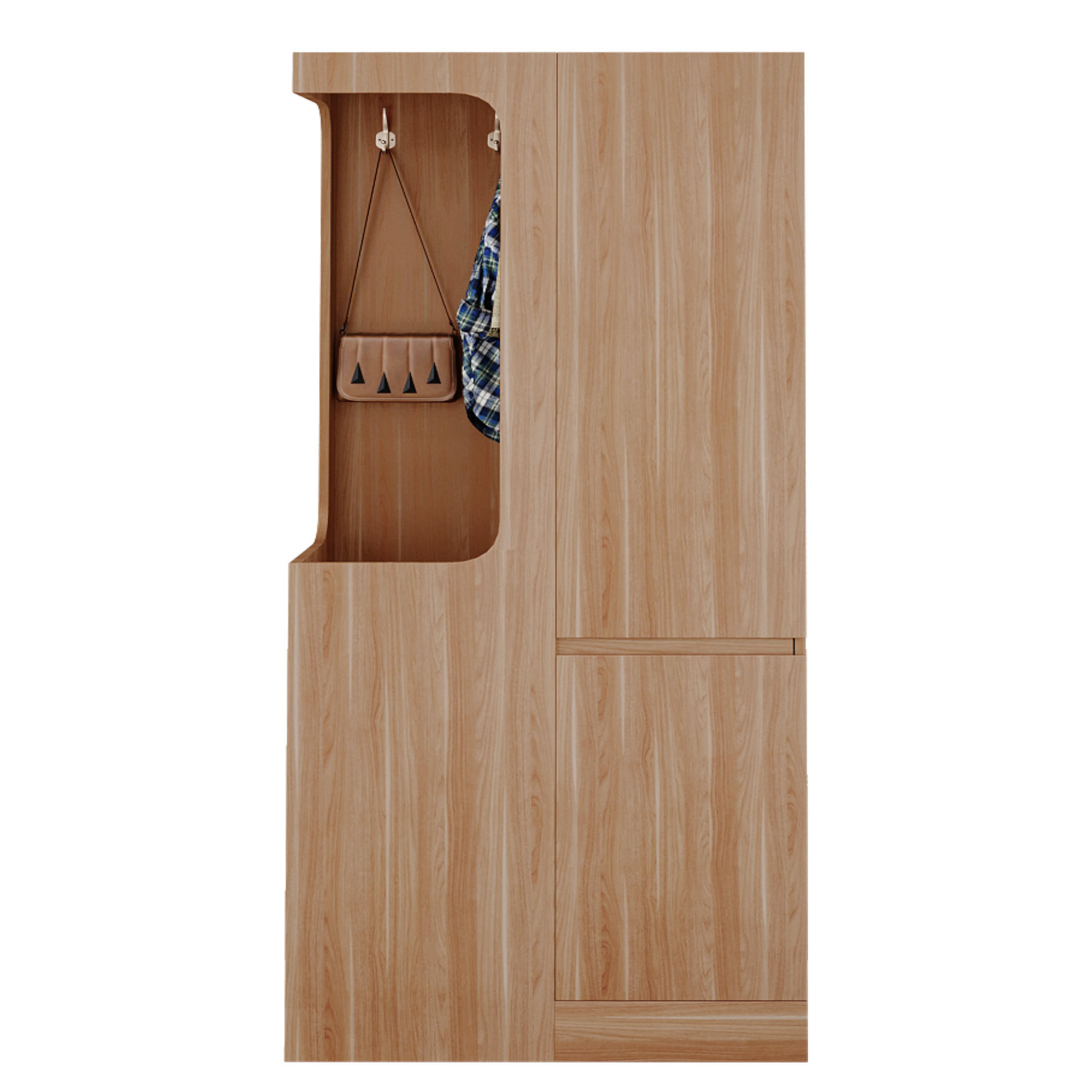 KLEIDERSCHRANK 70x40x170cm 1 Tür Schubladen Holz - Naturfarben, Holz (70/170/40cm) - FLIEKS