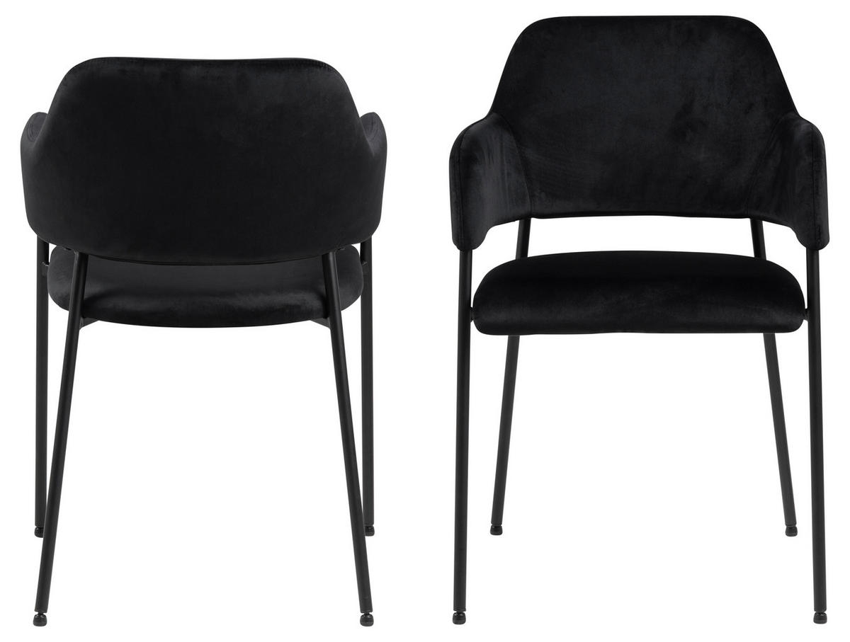 ARMLEHNSTUHL 2er-Set schwarz - Schwarz, Holzwerkstoff (54/82/55cm) - ebuy24