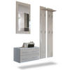 GARDEROBE Kioto Front in Sandgrau Hochglanz - Sandfarben, Holzwerkstoff (170/200/35cm) - Vladon
