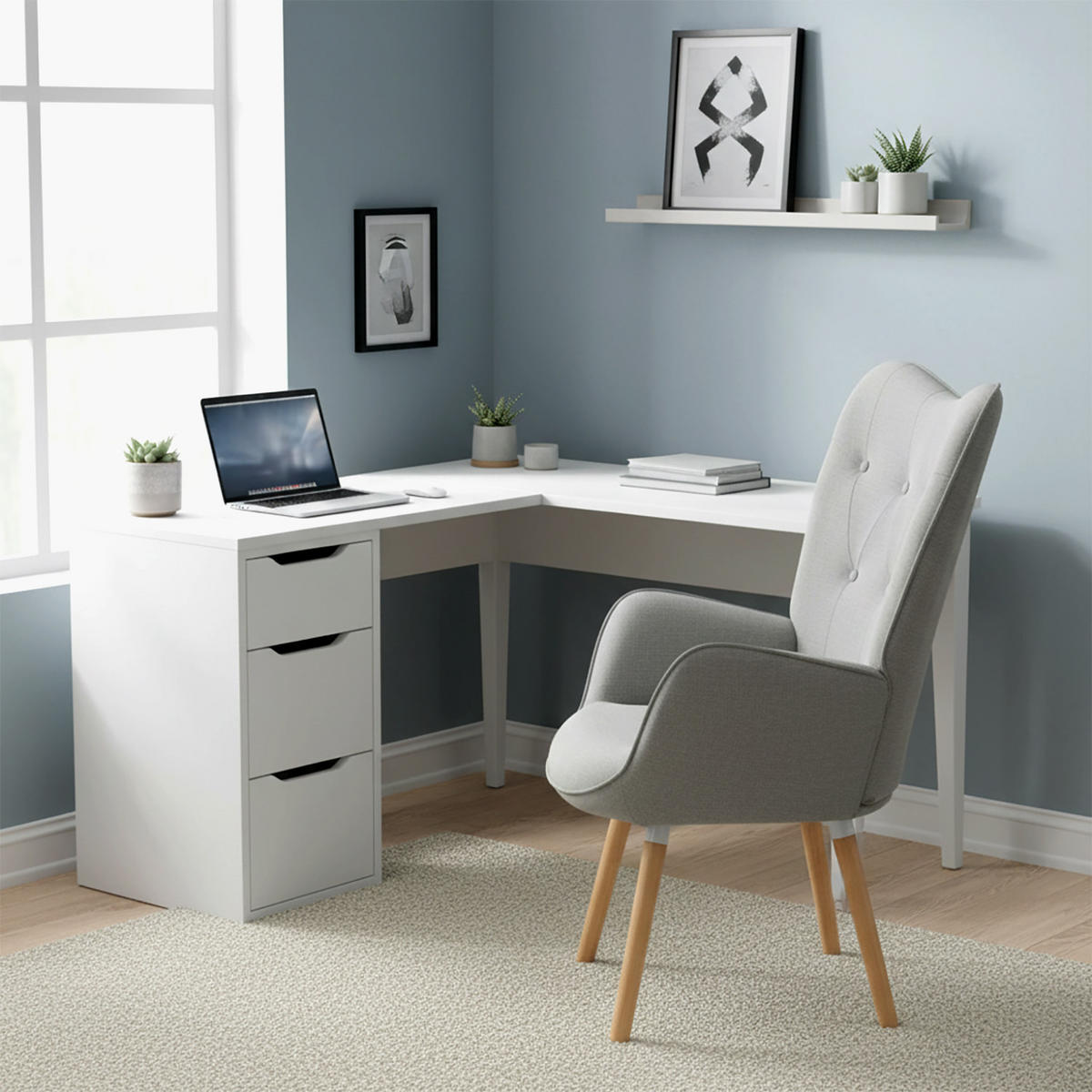 SESSEL, skandinavisch, Stoffbezug in Grau, gepolstert, Beine aus Massivholz - Hellgrau, Holz/Textil (66/106/53cm) - Meubles Cosy