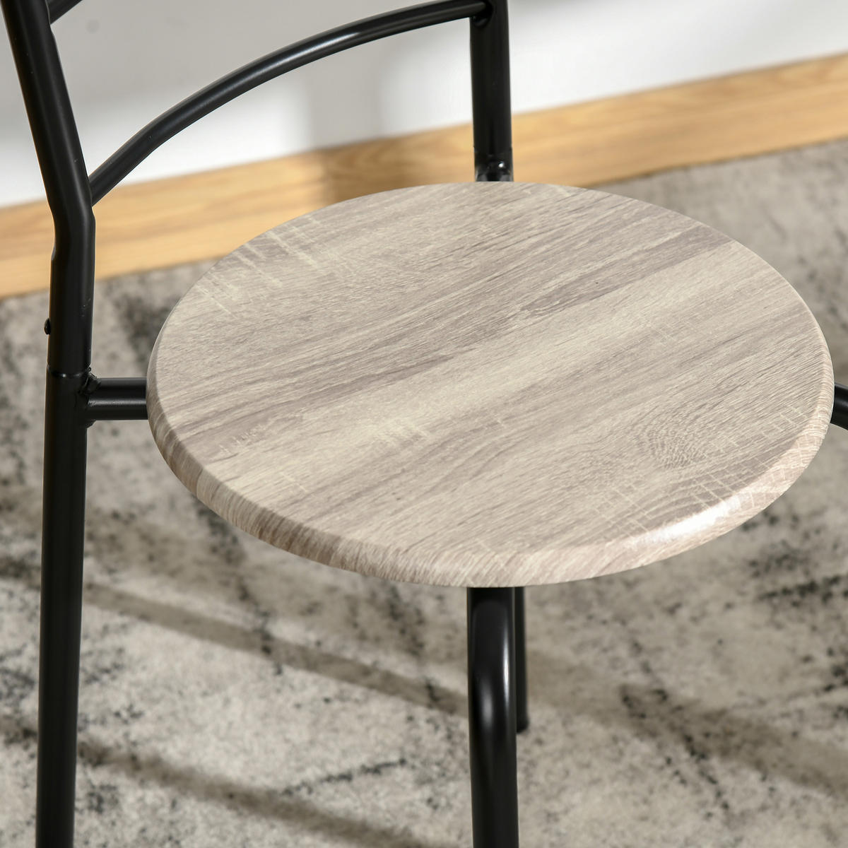 ESSTISCH-SET DE-18575 oval ausziehbar mit 2 Stühlen Schwarz/Natur - Eichefarben, Holzwerkstoff (60/75/120cm) - ComfortXL