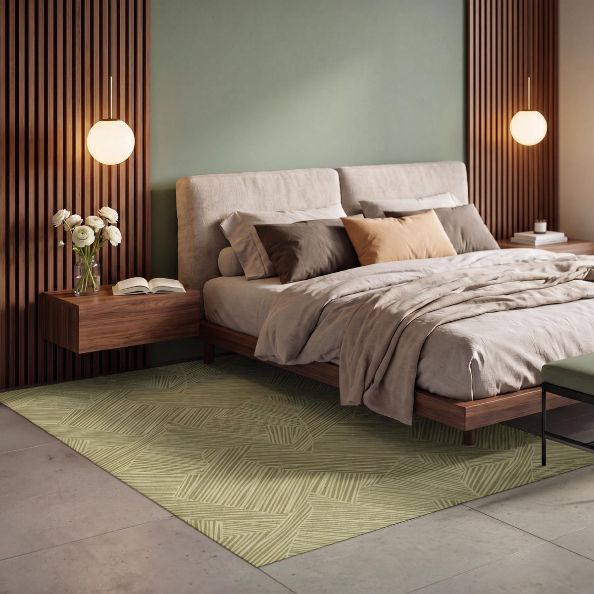 TEPPICH - Abstrakt - Modern - Grün - 150x230 cm - Olivgrün, Kunststoff/Textil (150/0.4cm) - OnlyWow