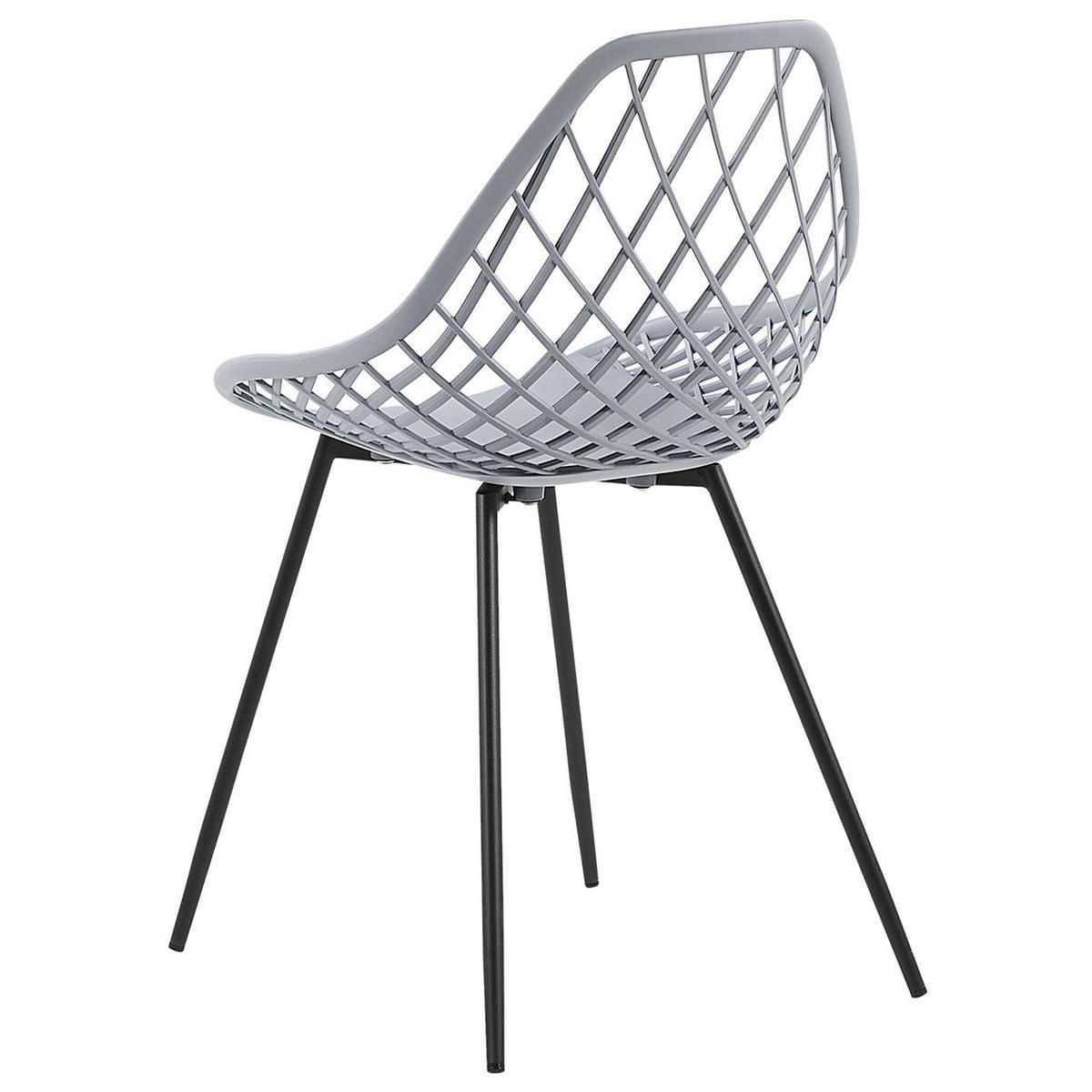 ÉTKEZŐSZÉK 2 darabos Szett Műanyag Szürke Canton - szürke, műanyag/fém (46/86/52cm) - Beliani