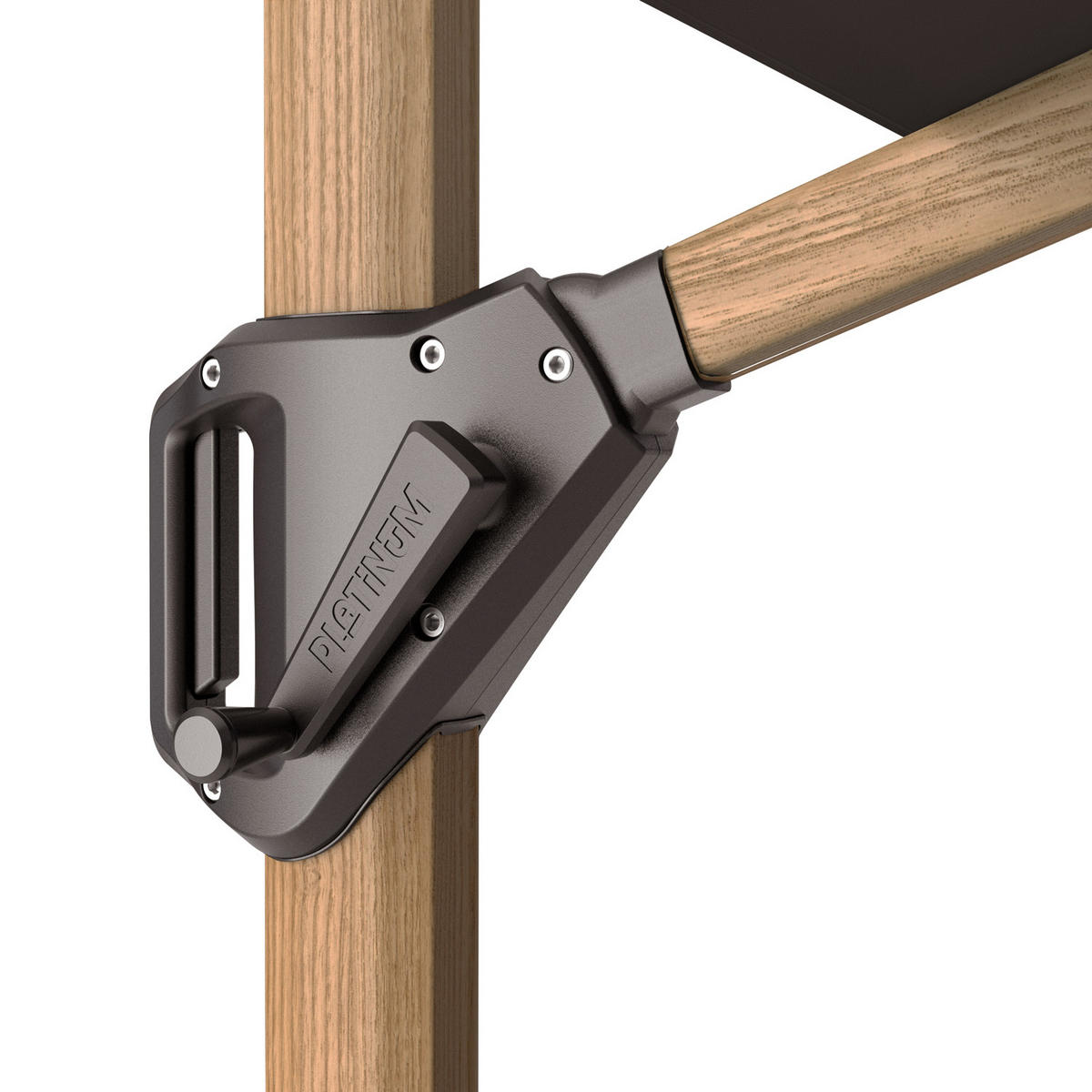 AMPELSCHIRM rechteckig 4 x 3 m Challenger T¹ Premium 360° kippbar schwarz/teak - Schwarz, Metall (300/400cm) - Platinum