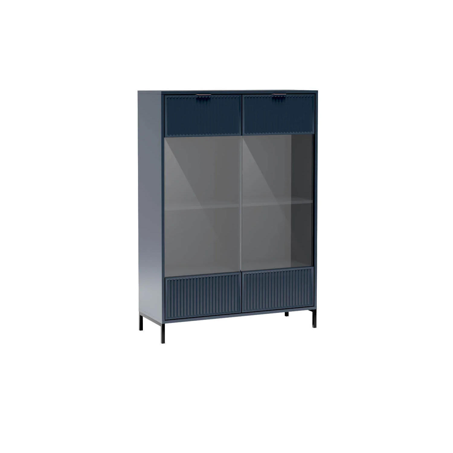 VITRINESCHRANK LINKA STYLES LS-08 - Dunkelblau, Holzwerkstoff (105/150/41cm) - Meblini