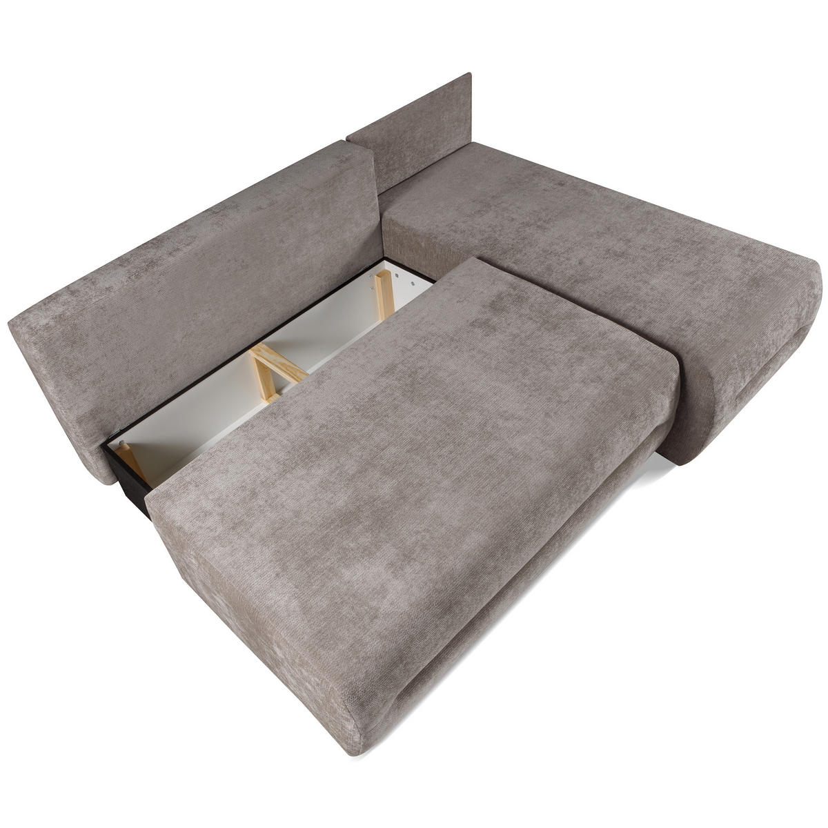 ECKSCHLAFSOFA Liana mit Schlaffunktion und Bettkasten, Rechts, Braun - Braun, Textil (154/206cm) - Beautysofa