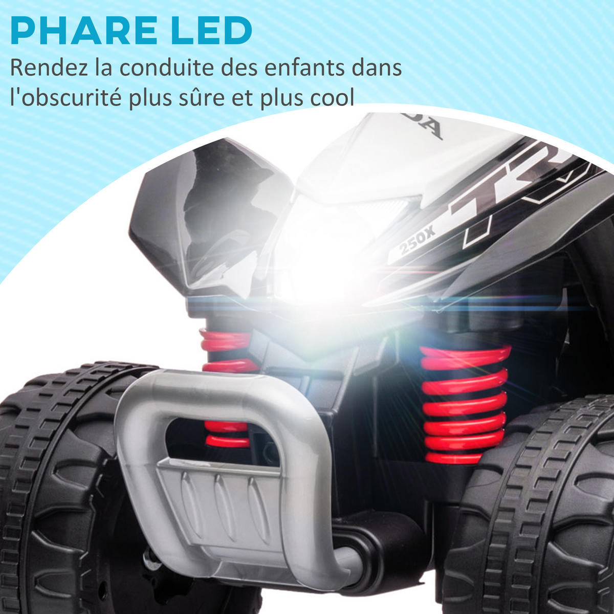 ELEKTRO-QUAD DE-13040 LED-Scheinwerfer Schwarz - Schwarz, Kunststoff (65.5/38.5/43.5cm) - ComfortXL