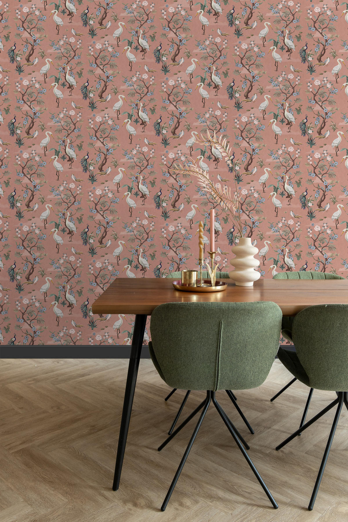 TAPETE Kraniche 50 x 900 cm - Pink, Papier (50/900cm) - ESTAhome