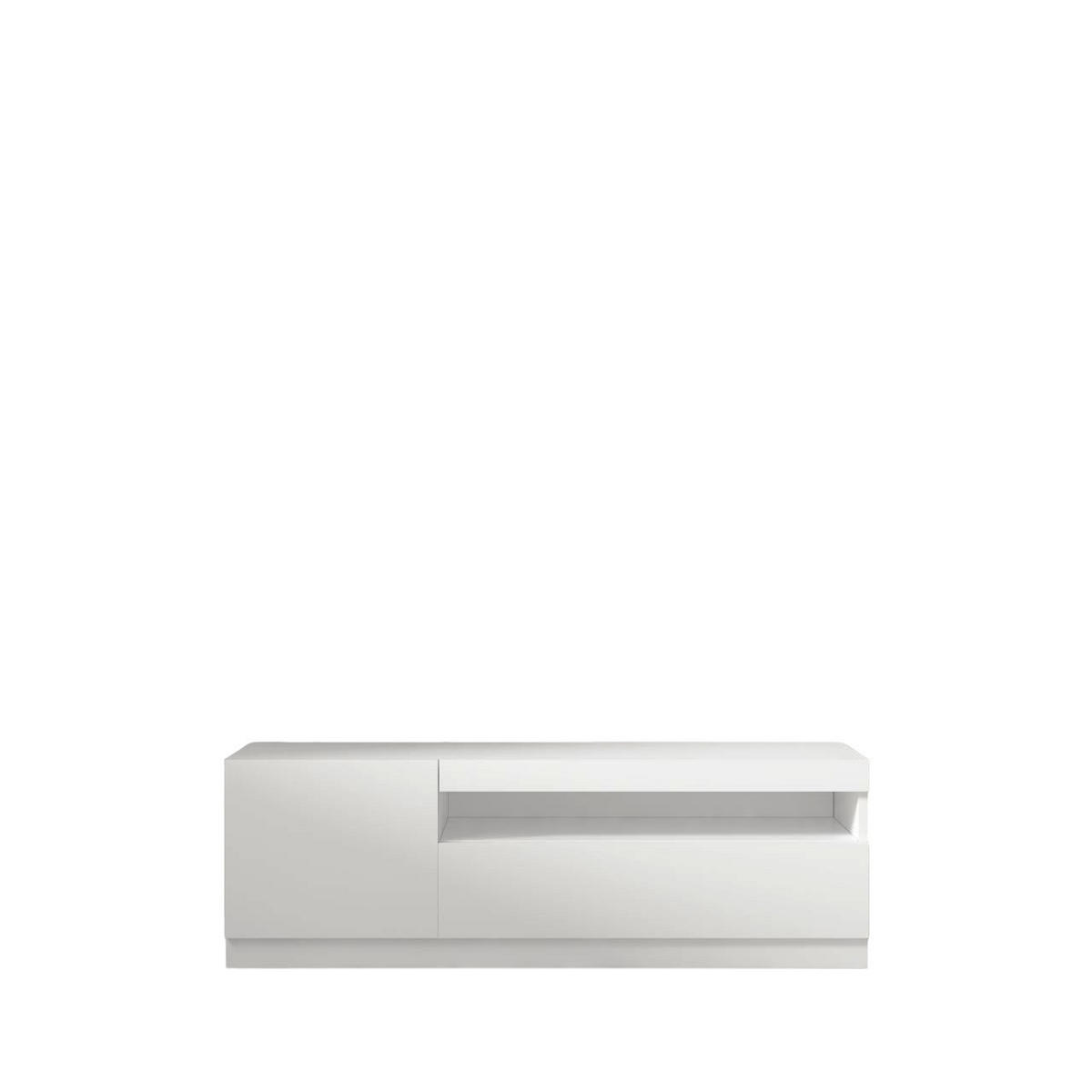 TV-LOWBOARD Weiß mit LED-Leuchten Hochglanz Links 2/2 9482 - Weiß, Holzwerkstoff (120/40/37cm) - moebel17