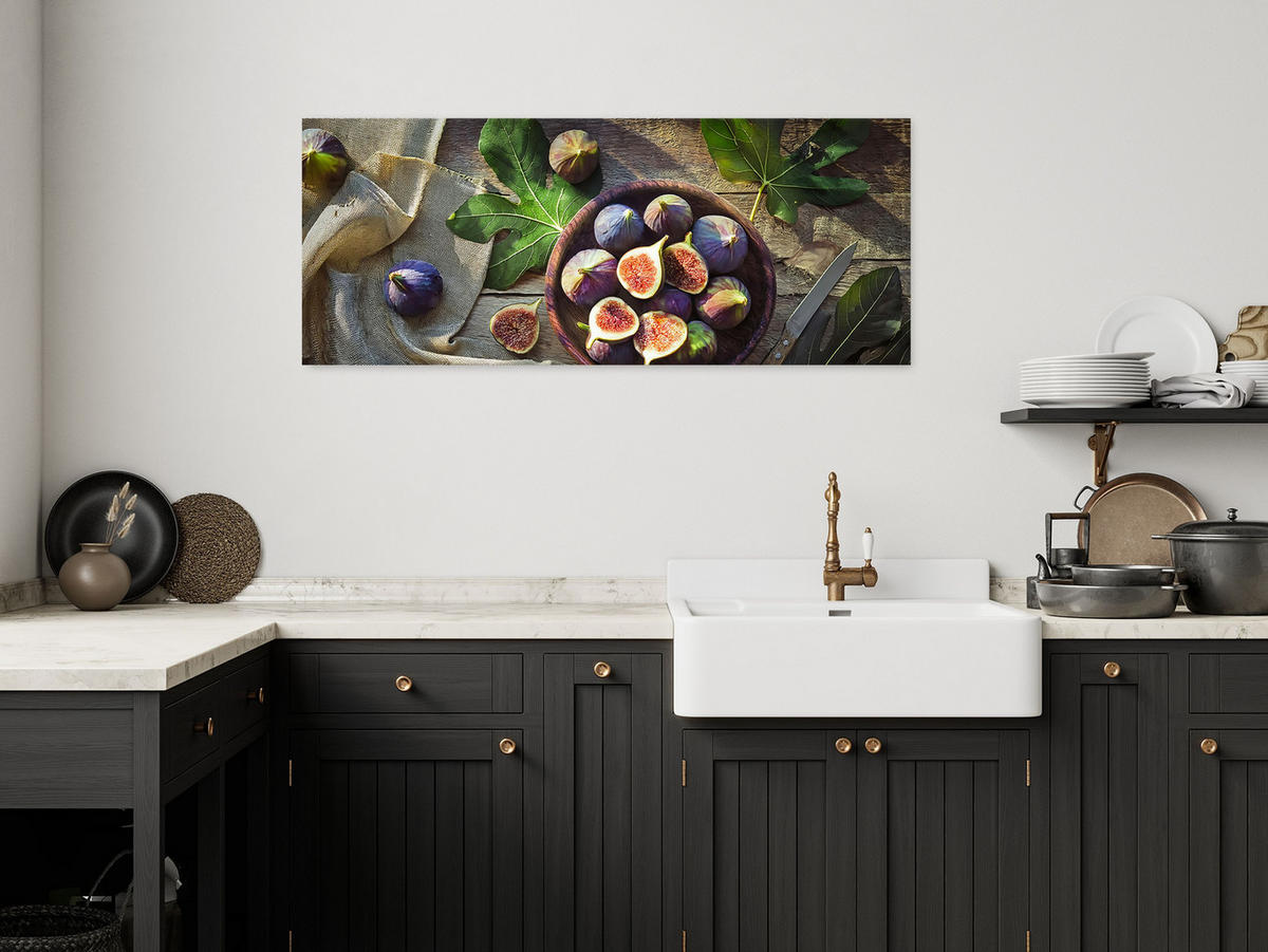 GLASBILD 125x50 cm Bild Küche Feigen - Braun, Glas (125/50cm) - artissimo