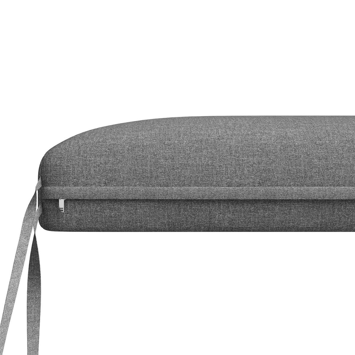 GARTENLOUNGE-SET 123/68/86 cm grau aus Olefin mit verstellbaren Tischbeinen - Grau, Metall - OKWISH