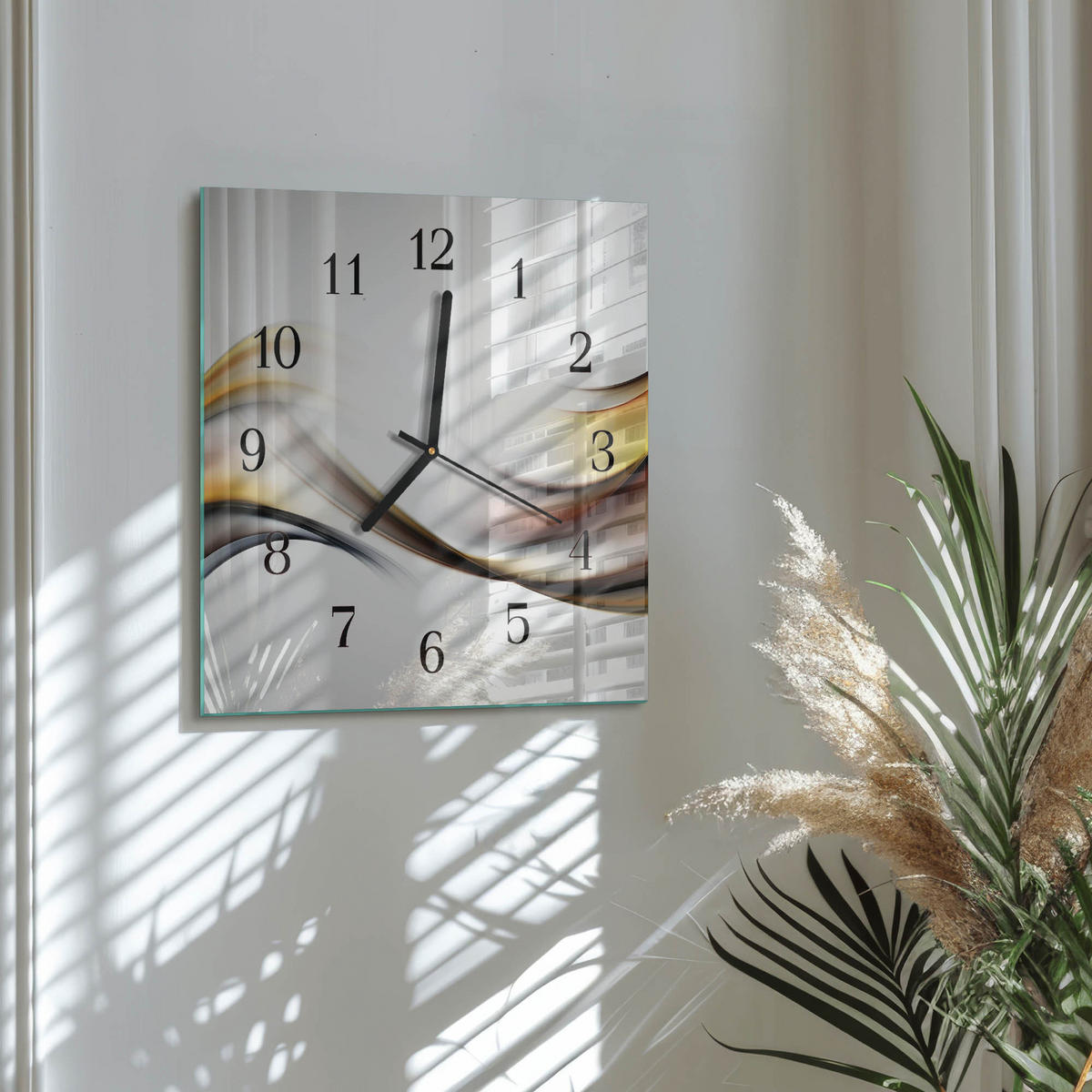 WANDUHR 30x30 cm - Abstraktion - Multicolor, Glas (30/30/0.4cm) - TULUP