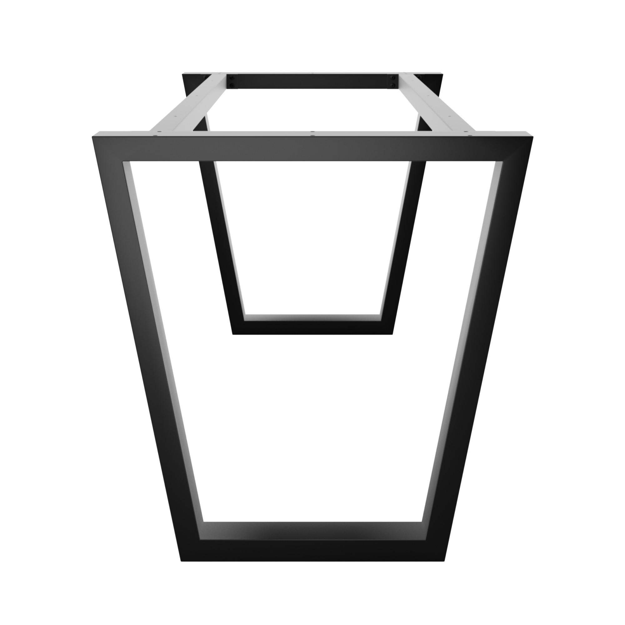 TISCHBEINE Atria Metall Schwarz 140/70/72 cm - Schwarz, Metall (70/72/140cm) - Metalo Pro