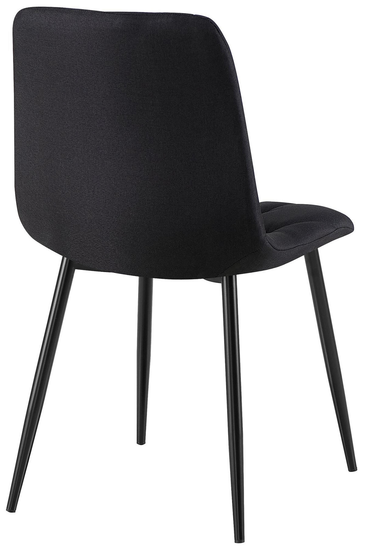 ESSZIMMERSTUHL Stoff Schwarz - Schwarz, Textil/Metall (45/85/55cm) - CLP