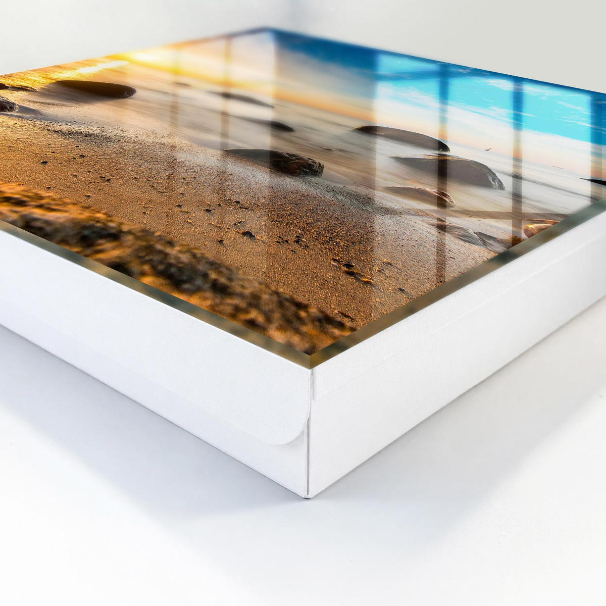 SCHLÜSSELBOX Weiß 30x30 cm – Türöffnung nach rechts - Westküste - Blau, Metall (30/30/5cm) - TULUP