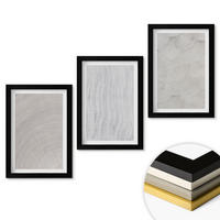 WANDBILDER 3er-Set - 20x30 cm Schwarzer Rahmen - Sandmuster geometrische Strukturen - Schwarz, Kunststoff (20/30cm) - ArtPrintCave