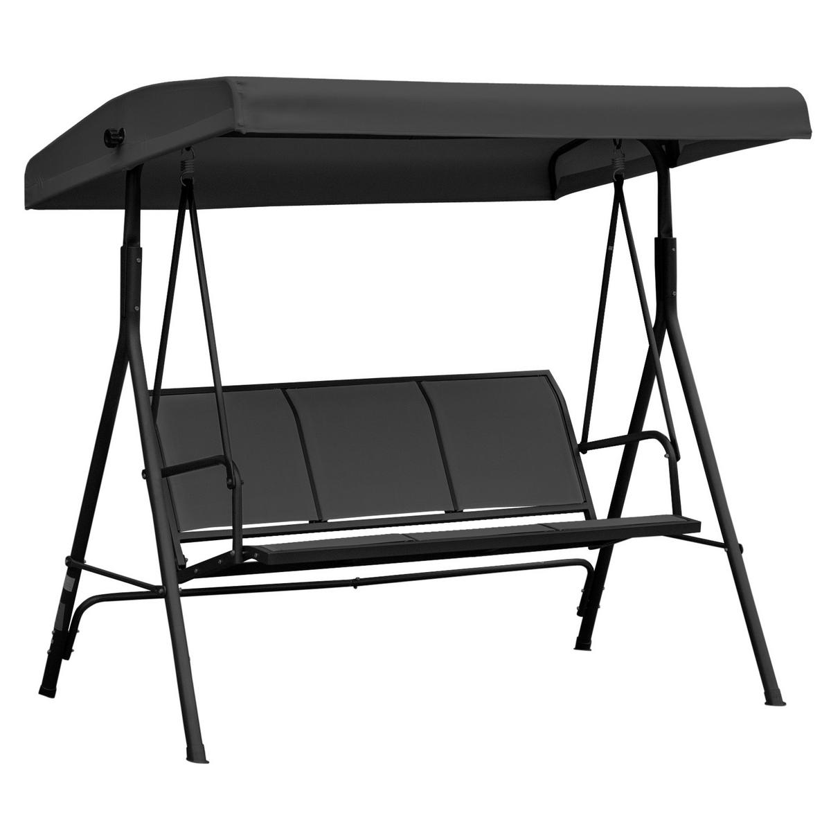 GARTENBANK DE-15240 Schwarz - Schwarz, Metall (175/159/118cm) - ComfortXL