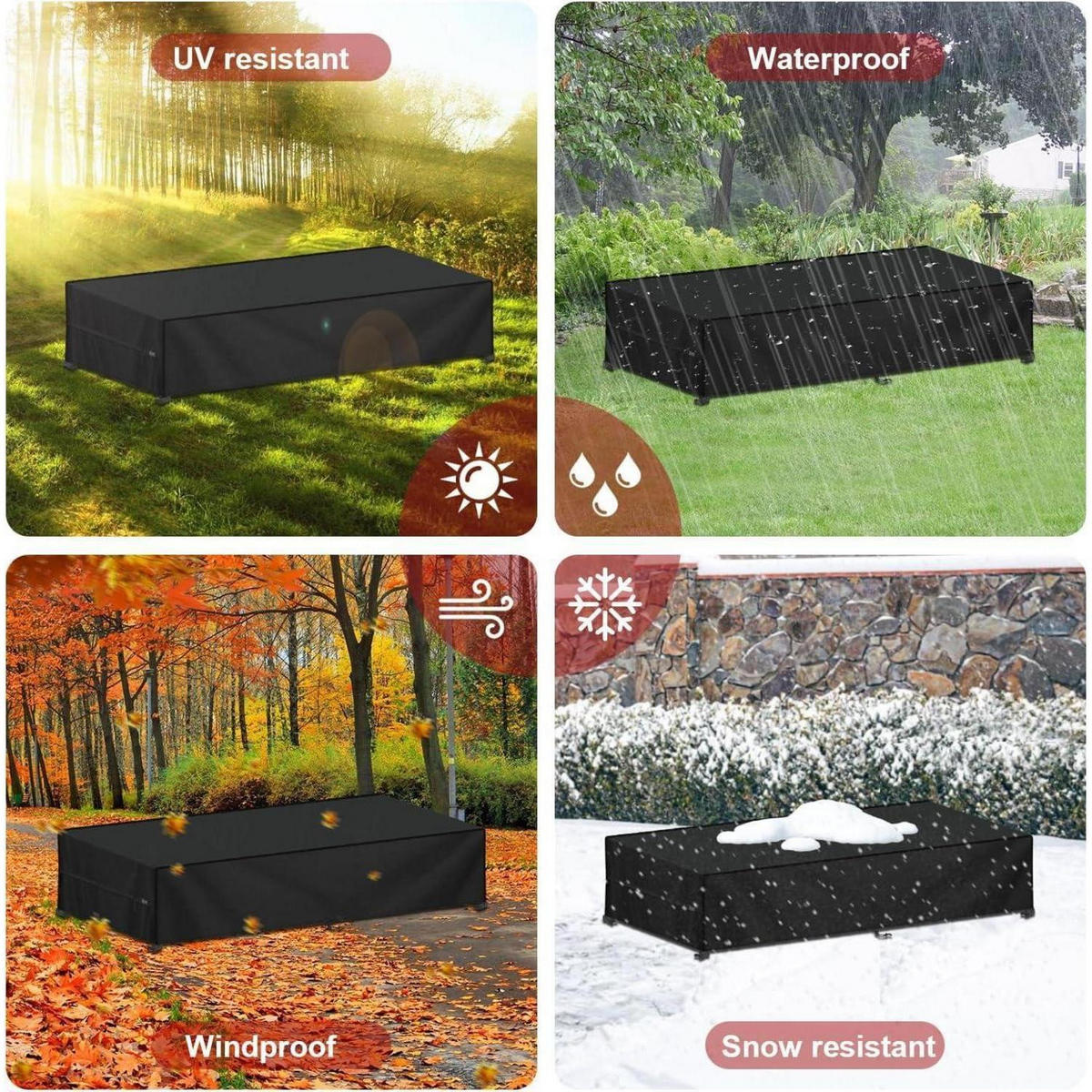 ABDECKPLANE für Sonnenliege 210 x 75 x 40 cm - Schwarz, Textil (1/1/1cm)