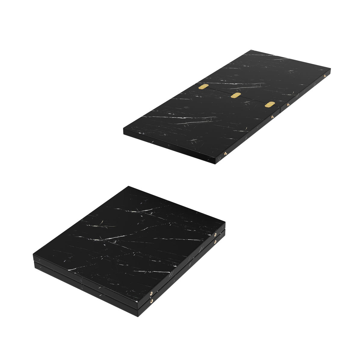 AUSZIEHTISCH Marmoroptik Schwarz 100-140/100/75,5 cm - Schwarz, Holz (100/100/75.5cm) - PANGIVO