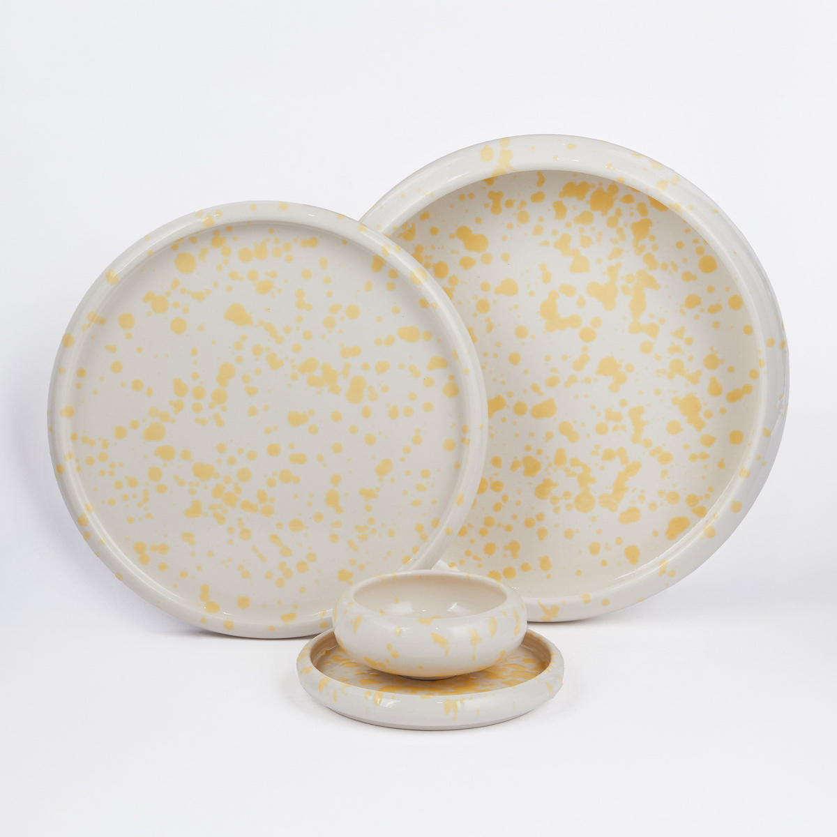 PASTATELLER Boogy Splash Ø23cm - Gelb, Keramik (24/24/4.5cm) - Butlers