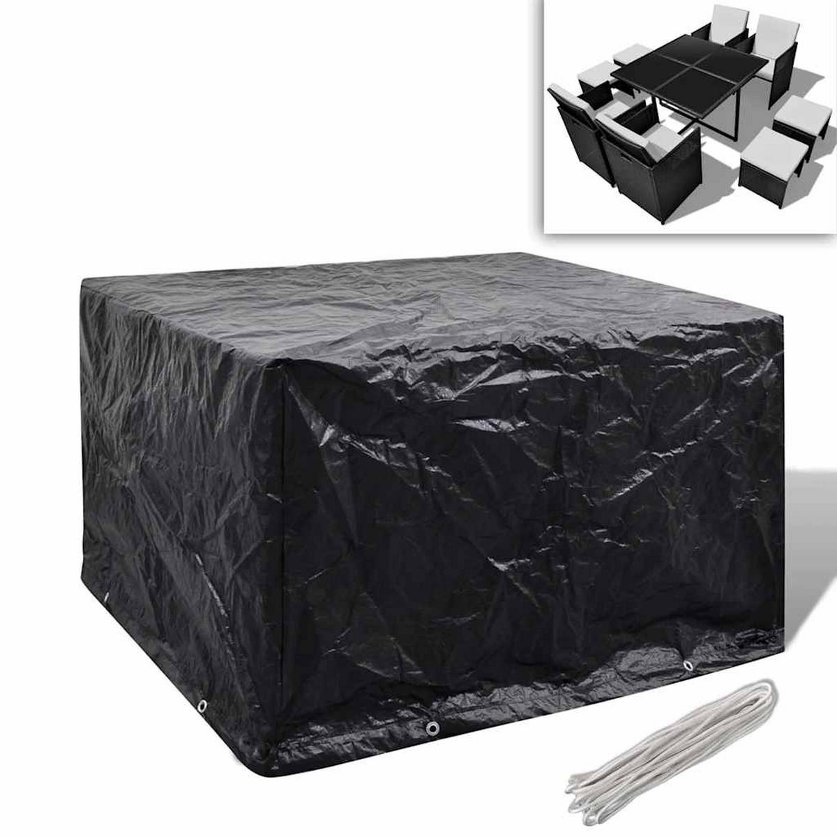 GARTENMÖBEL-ABDECKUNG 8 Ösen 113/113/73 Cm - Schwarz, Kunststoff (113/113/73cm) - vidaXL