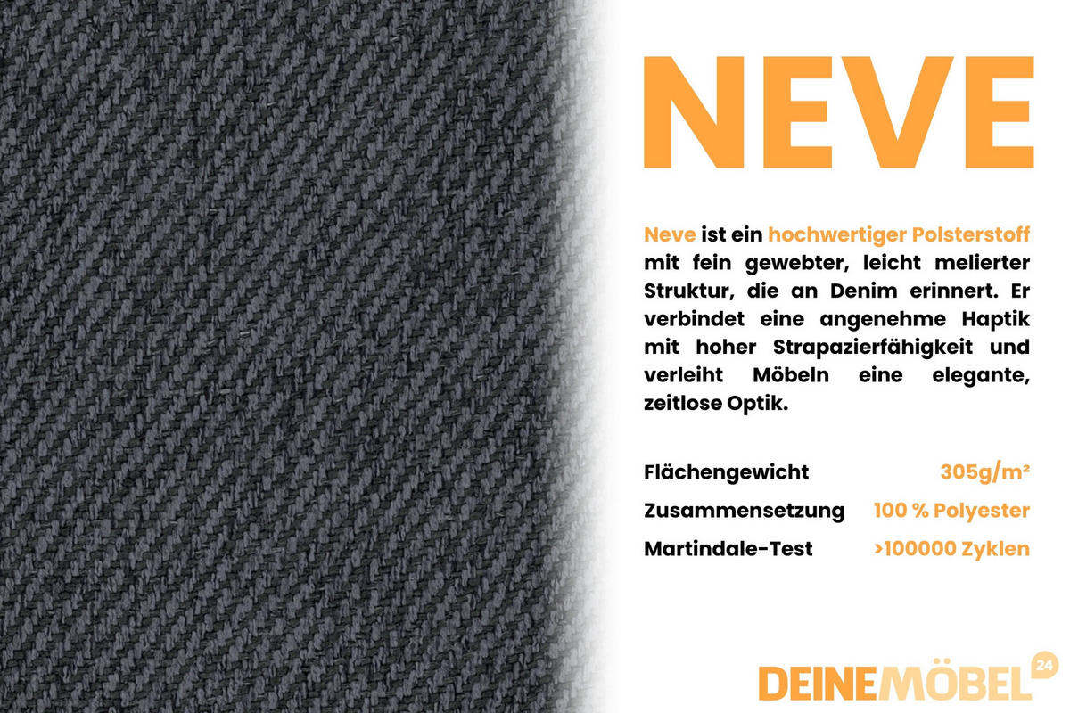 2-SITZER SOFA BIANCO 215 cm breit in Stoff Anthrazit - Anthrazit, Holzwerkstoff/Textil (215/90/92cm) - Deine Möbel 24