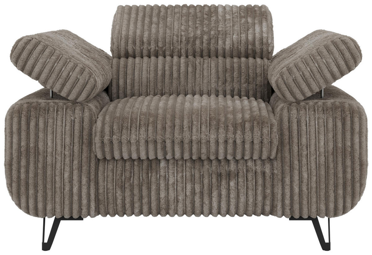 KŘESLO PETER 1 - Světle hnědá Manšestr - černá/světle hnědá, kov/textil (126/76/99cm) - MKS
