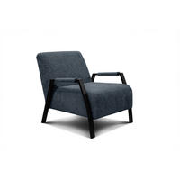 SESSEL KOBE, dunkelblau - Schwarz/Dunkelblau, Holz/Textil (72/76/90cm) - Courtois Laville