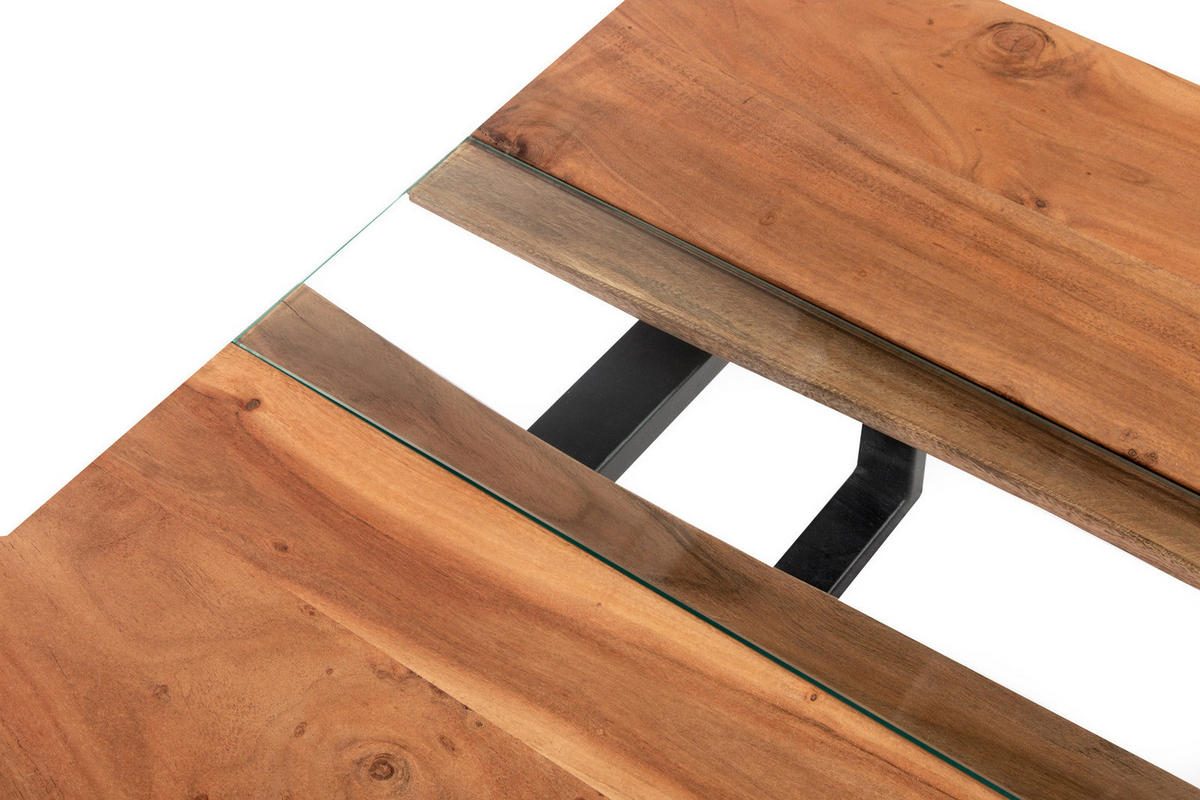 COUCHTISCH FRANCO - Beige/Schwarz, Holz/Metall (80/118/45cm) - SAM