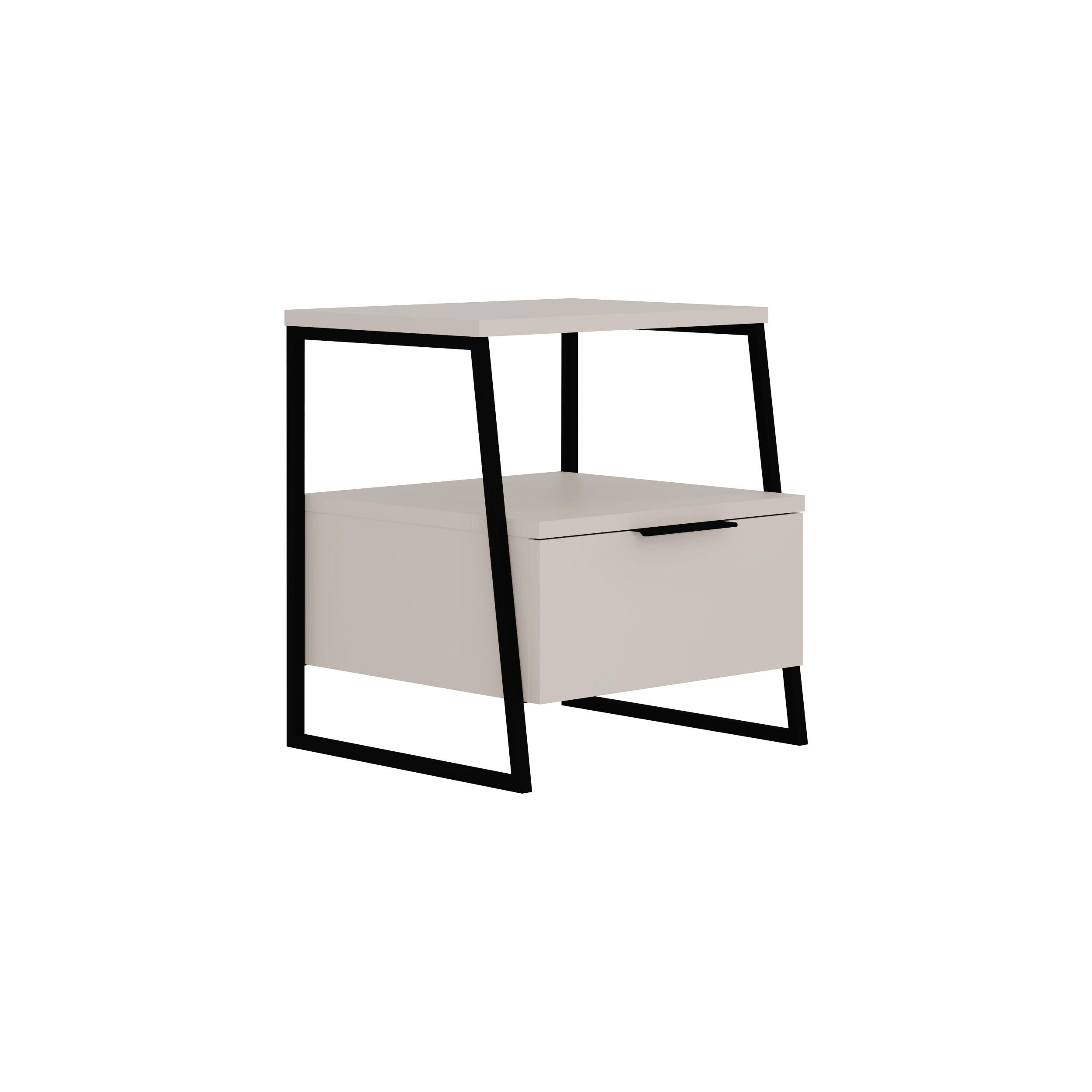 NACHTTISCH Pal Sandstein 45/40/50 cm - Sandfarben, Holzwerkstoff (45/50/40cm) - Decortie