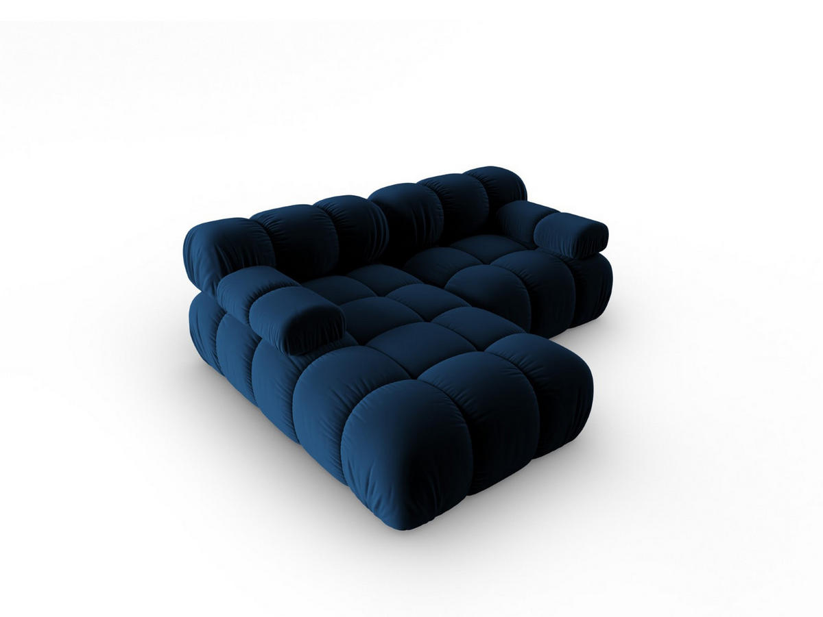 MODULARES-ECKSOFA links Bellis aus Samt königsblau 3 Sitzplätze - Blau, Textil (157/191cm) - Micadoni