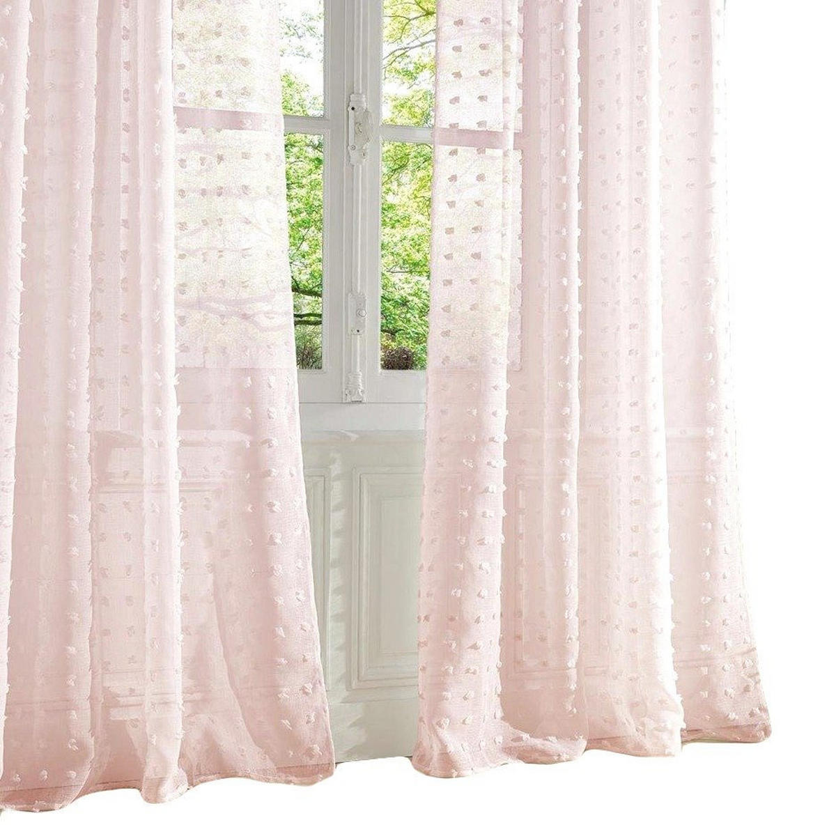 FERTIGVORHANG auf Rädern mit Jacquard-Muster 240/140/240 cm - Rosa, Textil (140/240/240cm) - Atmosphera Createur d´interieur