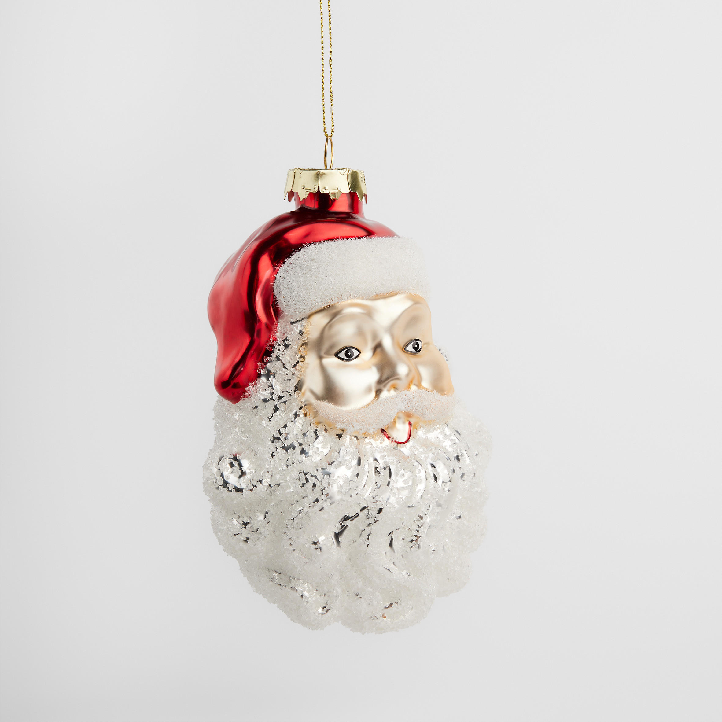 WEIHNACHTSKUGEL Glas SANTA, 8x14 cm, Weihnachtsmann, Christbaumkugeln, Weihnachtsdeko Xmas, Christmas Deko - Weiß, Glas (8/7/14cm) - home&you
