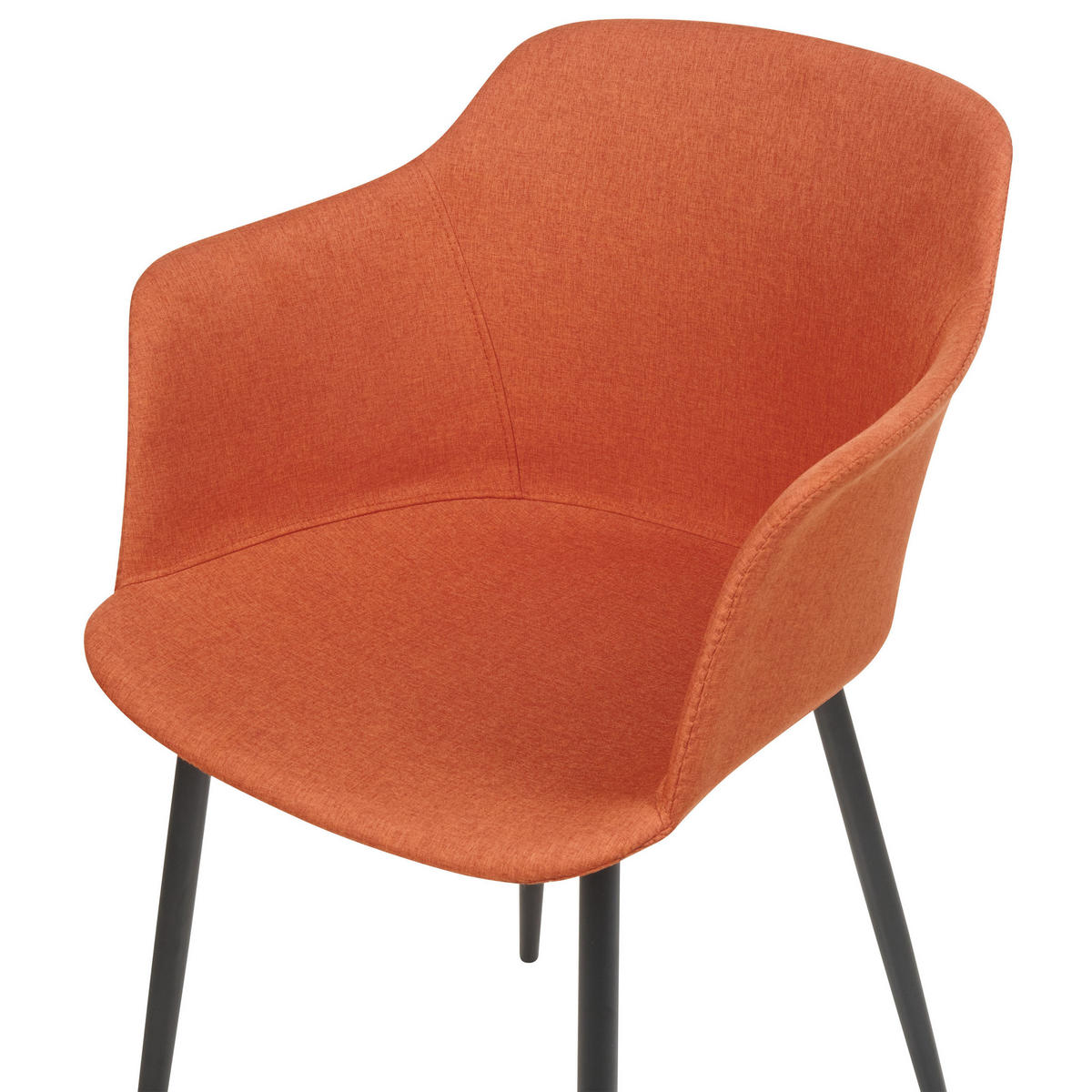 ESSZIMMERSTUHL 2er-Set orange/schwarz Elim - Schwarz/Orange, Textil (59/82/45cm) - Beliani