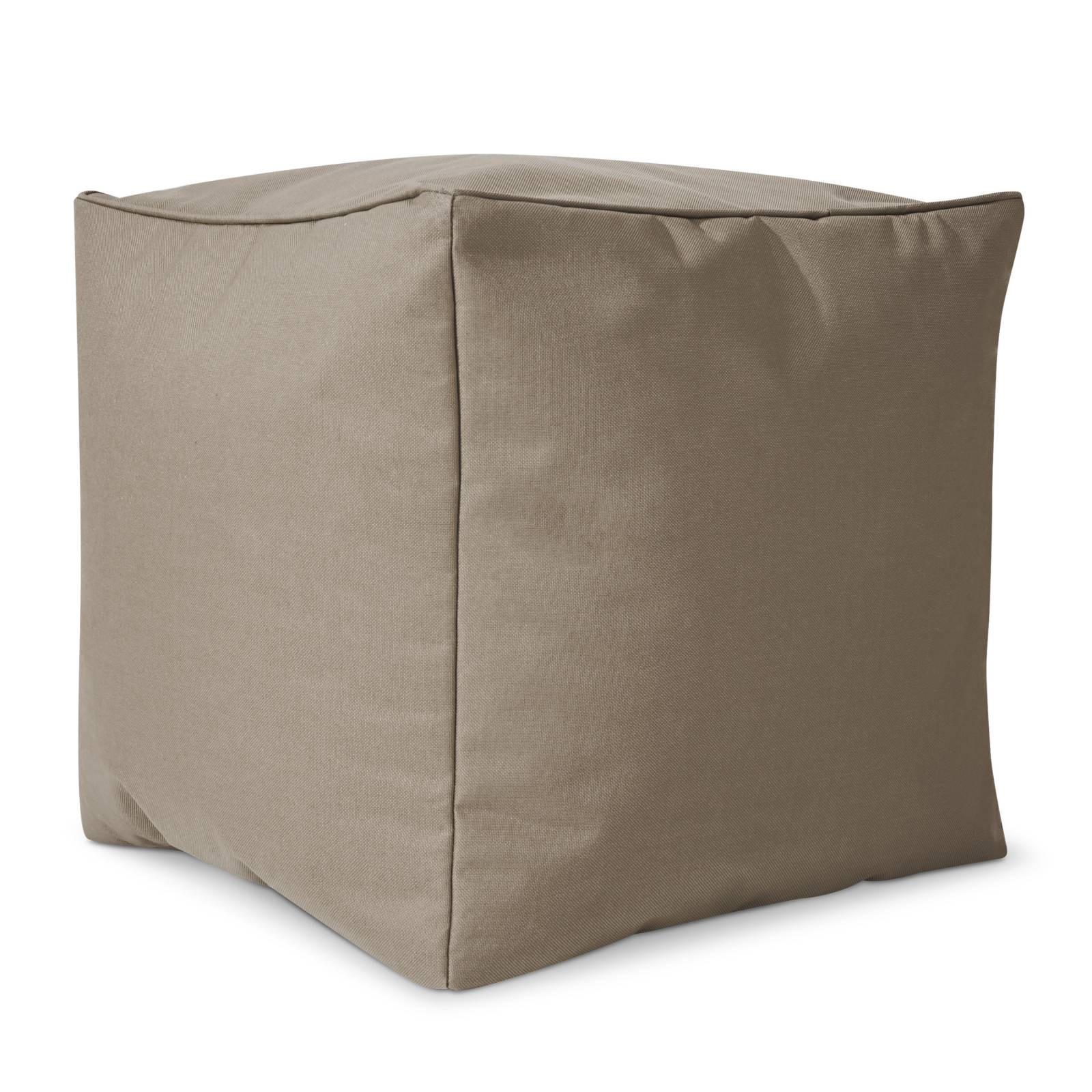 SITZSACK-HOCKER Pouf "Cube" 40x40x40cm - Braun, Textil (40/40/40cm) - Green Bean