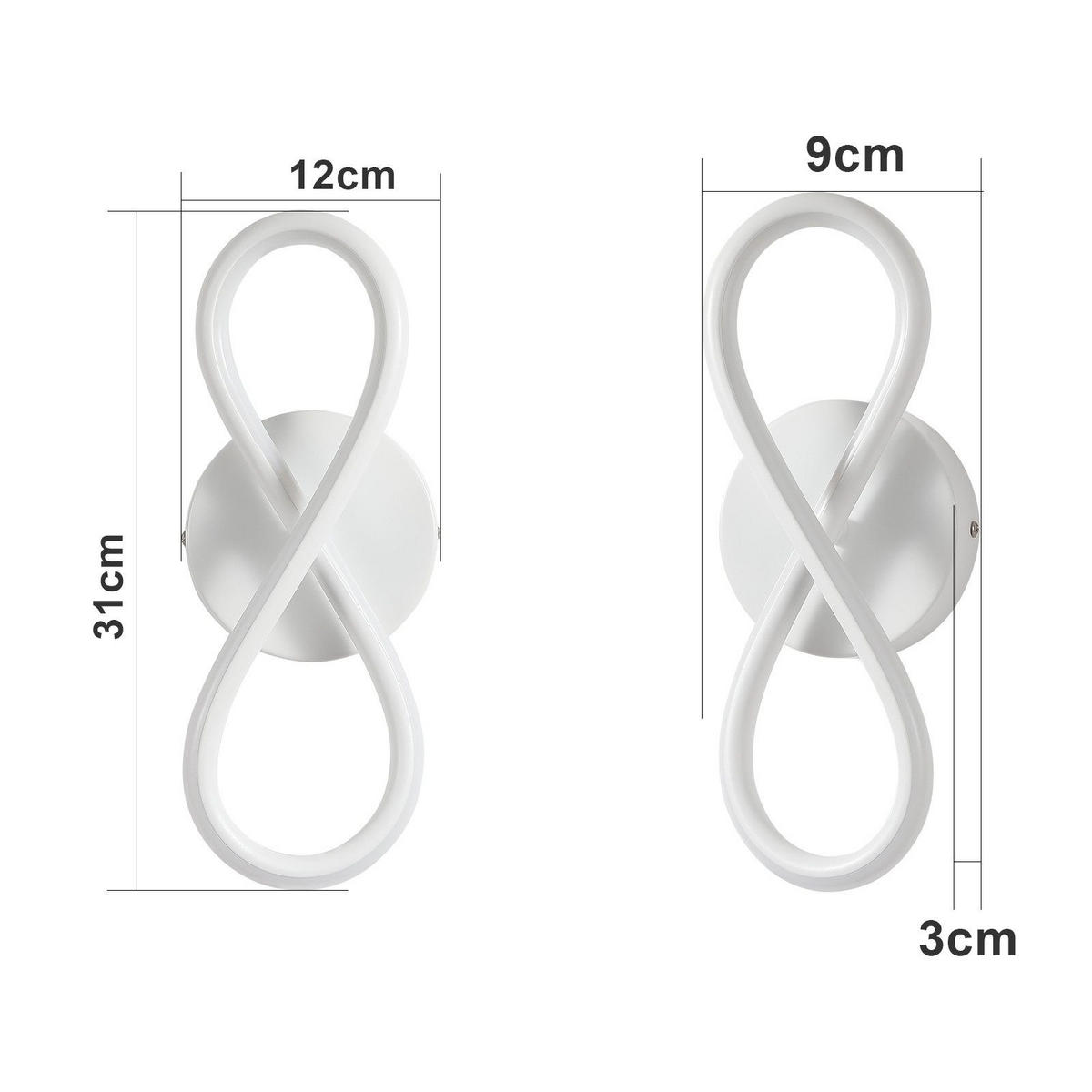 LED WANDLEUCHTE Massie - Weiß, Metall (31/9/12cm) - Nettlife