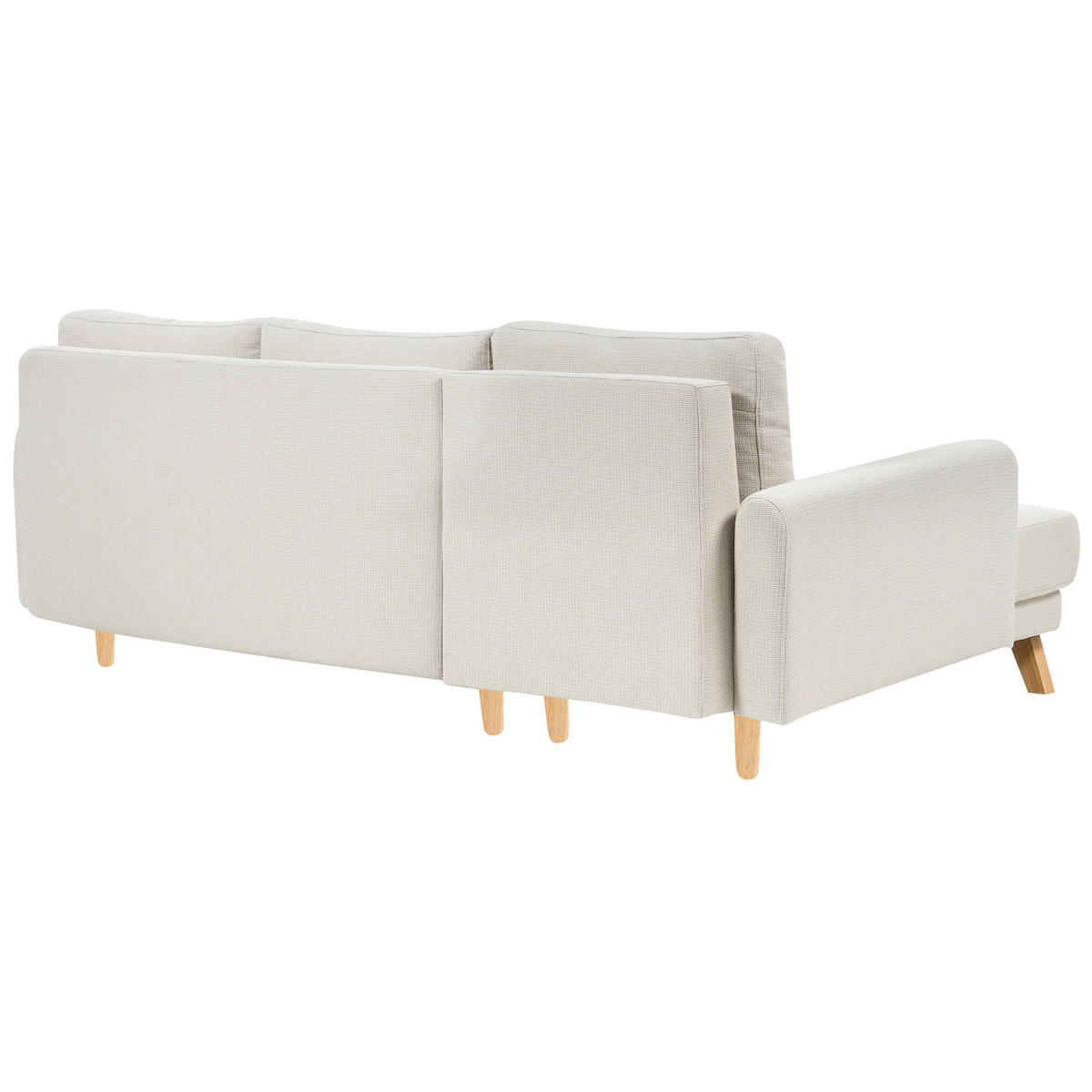 3-SITZER-ECKSOFA hellbeige linksseitig mit Schlaffunktion Stauraum Siro - Hellbraun/Beige, Textil (240/142cm) - Beliani