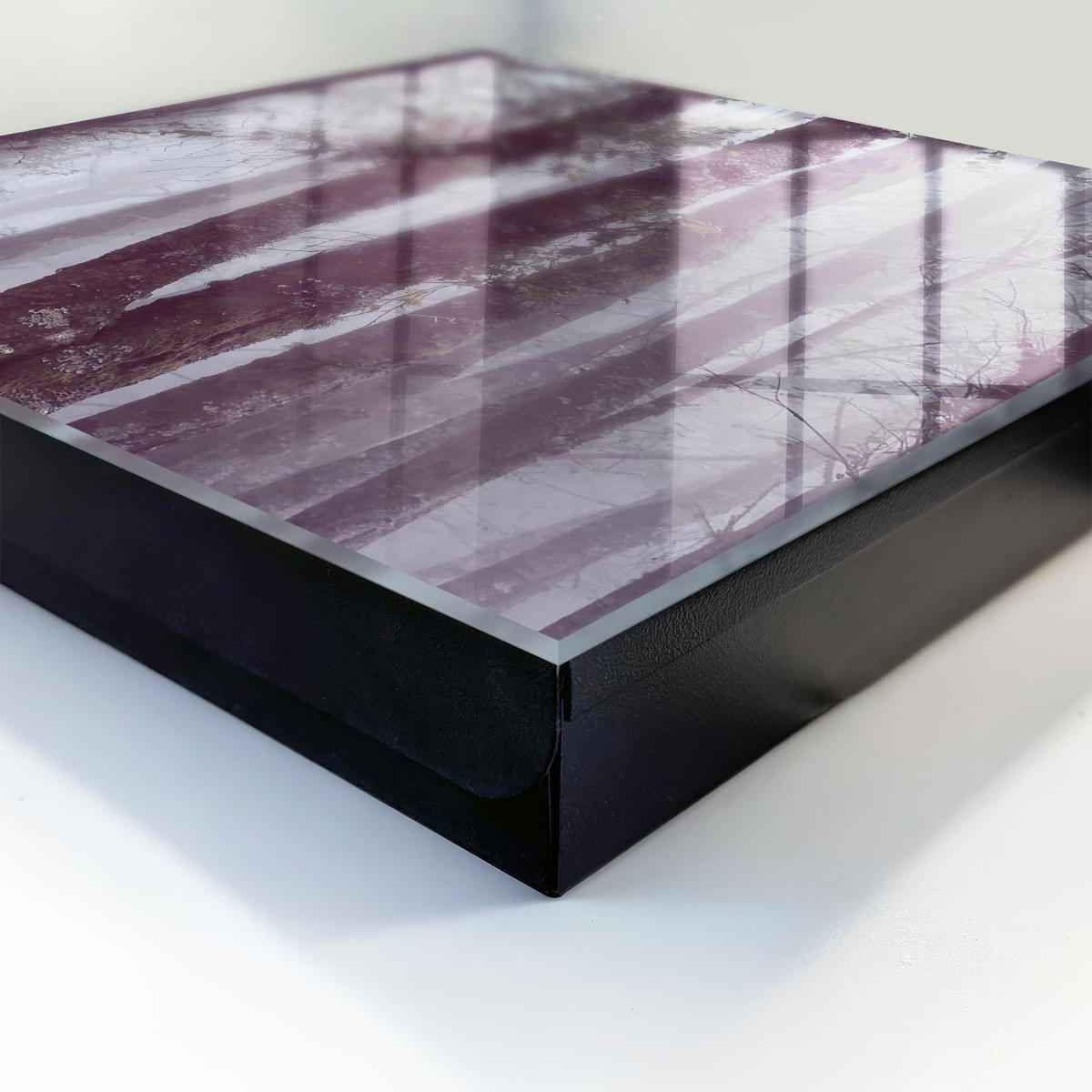 SCHLÜSSELBOX Schwarz 30x30 cm- Türöffnung nach rechts - Nebelwald - Grau, Metall (30/30/5cm) - TULUP