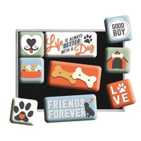 MAGNETSET 9-teilig PfotenSchild Everything is better - Multicolor, Metall (9/7/2cm) - Nostalgic-Art