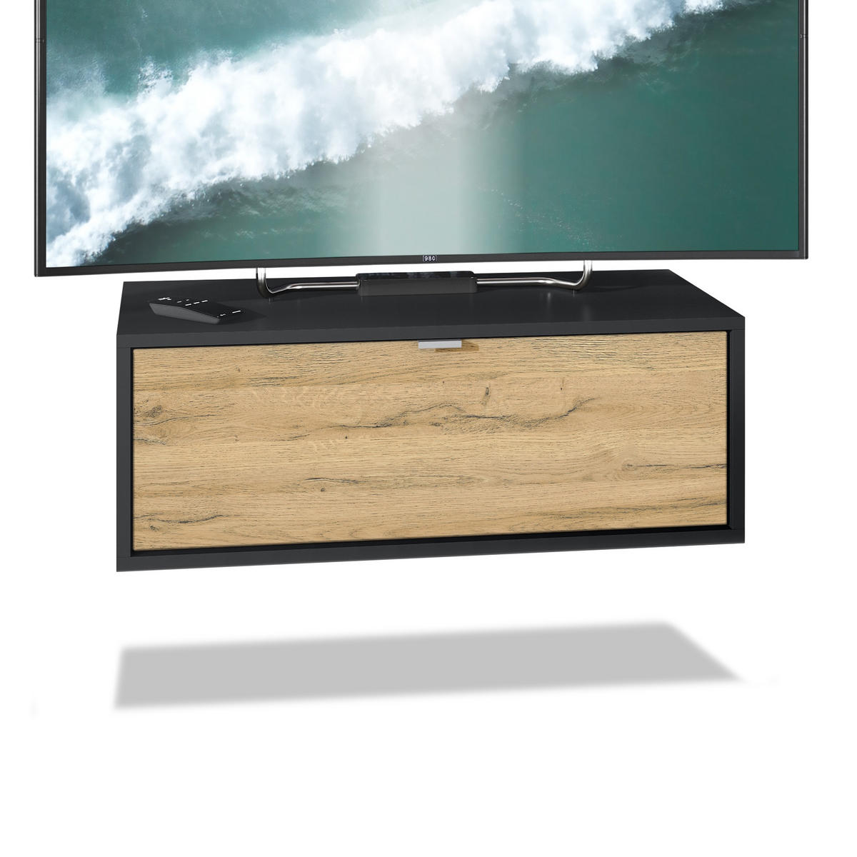 LOWBOARD Lana Fronten in Eiche Natur - Eichefarben, Holzwerkstoff (80/29/37cm) - Vladon