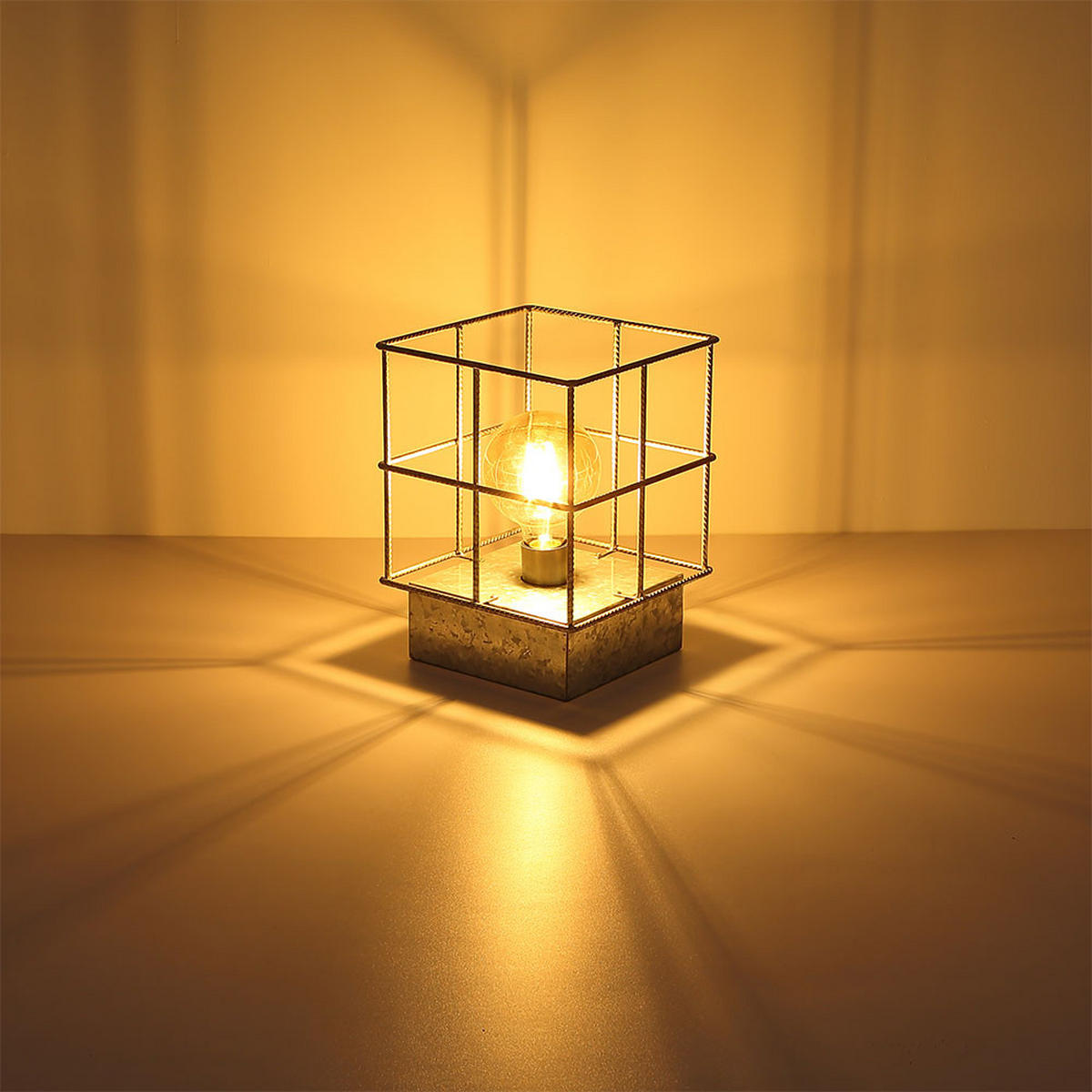 TISCHLEUCHTE MERRIL Silber Metall - Silberfarben, Metall (20/20/25cm) - Globo Lighting