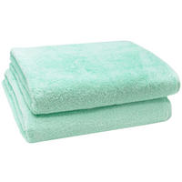 BADETUCH, 2er-Set, 100x150 cm, 100% Baumwolle, Blau - Grün, Textil (100/150cm) - Zollner