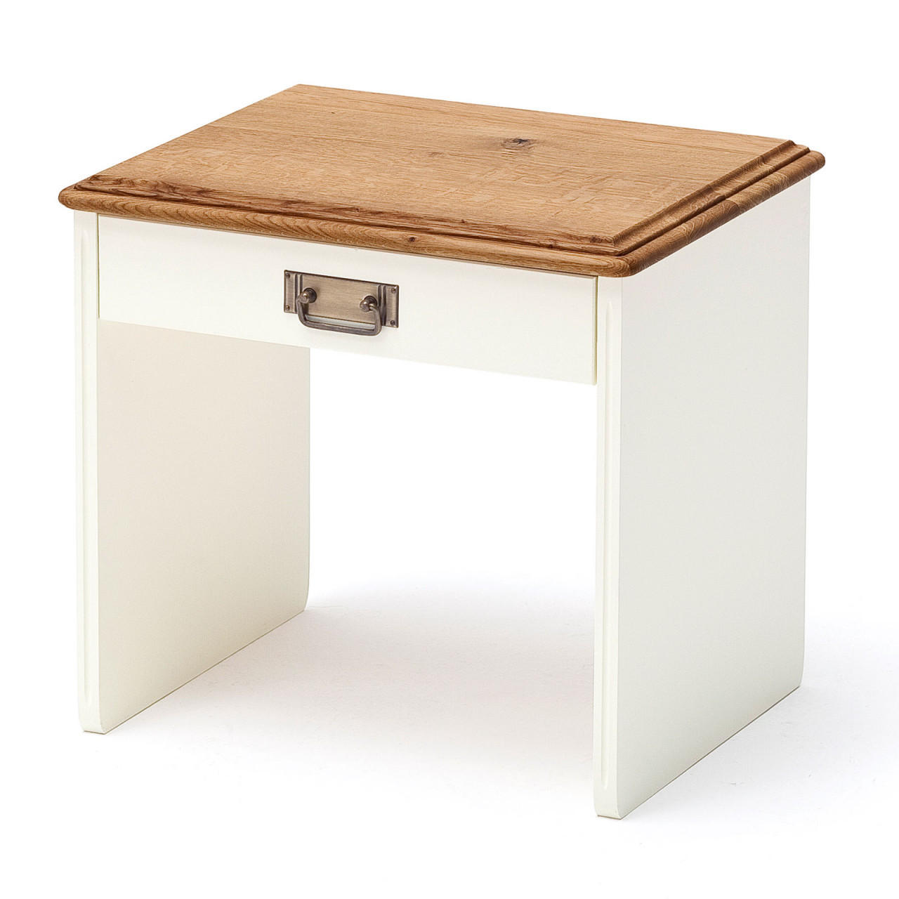 BEISTELLTISCH Novara - Weiß/Braun, Holz (40/49/45cm) - Casamia Massive Möbel