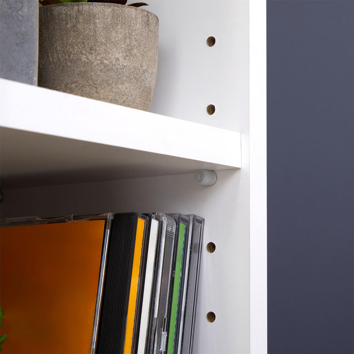 CD/DVD- REGAL CHART WEISS - Weiß, Holzwerkstoff (20/186/17cm) - CARO-Möbel