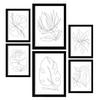 POSTER Set Mit 6 Fairer Fiore In Blume Zusammenfassung Ästhetische Dekorative Gemälde Für Ihr Wohnzimmer Schlafzimmer Zuhause A3 & A4 Schwarzer Rahmen - Schwarz, Papier (29/3cm) - Nacnic