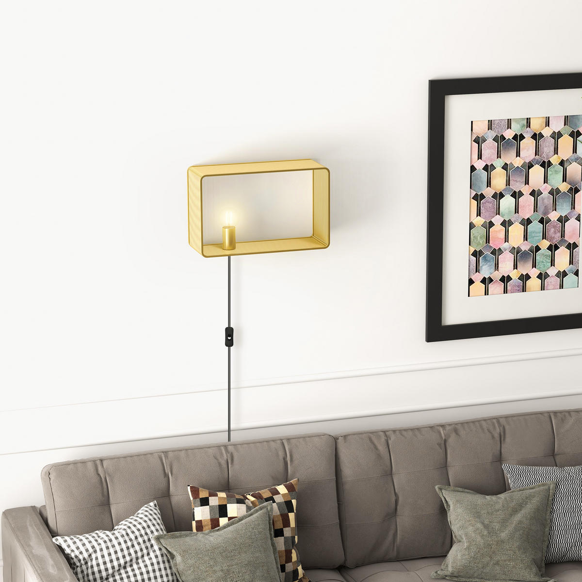 WANDLEUCHTE, 40 W Wandlampe, Gold - Goldfarben, Metall (15.4/25.2/40.5cm) - HOMCOM