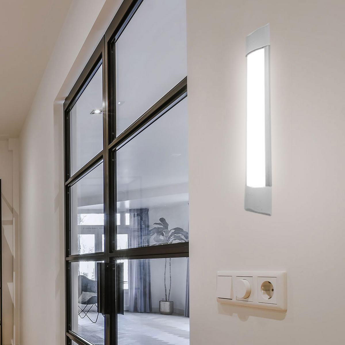 LED WANDLEUCHTE Metall Weiß 4er Set - Weiß, Metall (7.4/2.4/30cm)